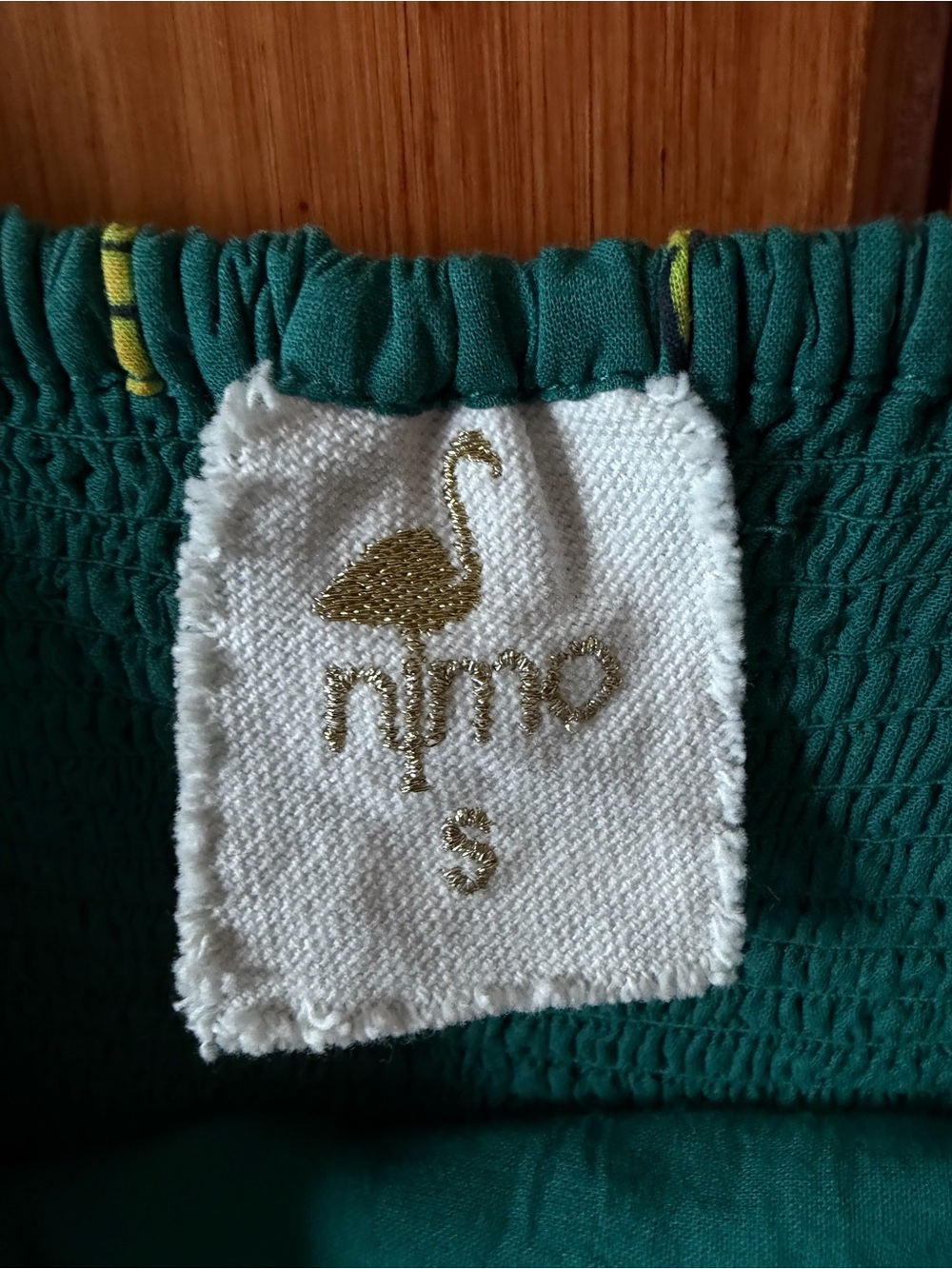 Nimo With Love Organic Cotton Embroidered Dress Green Palm Elephant S - Picture 2 of 12